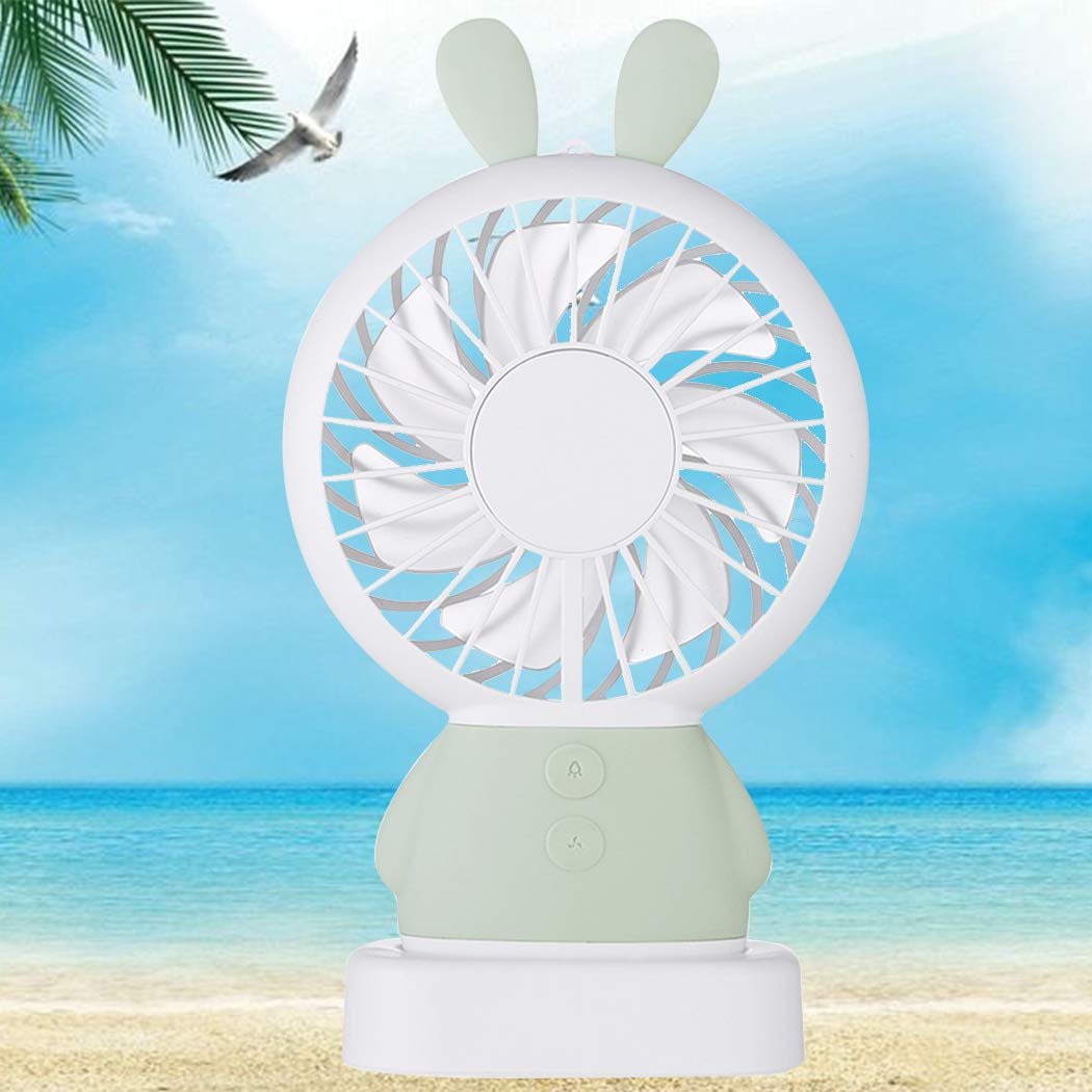 7633 Mini Portable Fan USB Rechargeable Handheld Rabbit Style Color Changing LED Light Pocket Desk Light Fan DeoDap 7633 Mini Portable Fan USB Rechargeable Handheld Rabbit Style Color Changing LED Light Pocket Desk Light Fan DeoDap